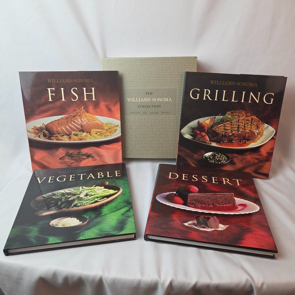 Williams-Sonoma Cookbooks 4 books - Fish, Grilling, Dessert, Vegetable Set